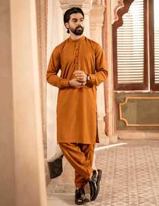 Vêtements pour hommes à la mode, salwar kameez en tissu de coton, vêtements indiens et pakistanais, tenue ethnique à manches longues, qualité supérieure - Product Image 5