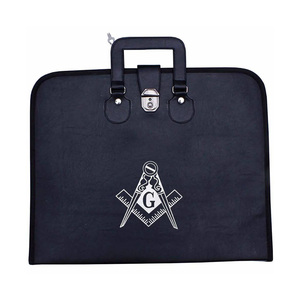 Master Mason Blue Lodge Leather Handmade Apron <b>Case</b> with Wool Embroidery Multiple Color Options Custom Storage - Product Image 1