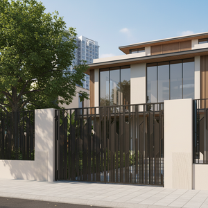 Puertas Batientes Dobles de Hierro Modernas para Villas y Hoteles con Diseño Tradicional, Recubrimiento en Polvo, Duraderas para Uso en Exteriores - Product Image 2