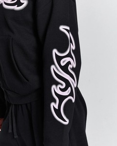 Oversized Zip-Up Lined Breathable Printed Casual <b>Y2K</b> <b>Streetwear</b> Sustainable Cotton Hoodie - Product Image 3