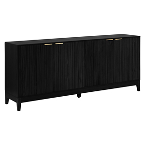 Aparador Moderno de Estilo Americano en Madera Negra con 4 Puertas, Mueble Buffet para Comedor, Mueble de Almacenamiento - Product Image 5