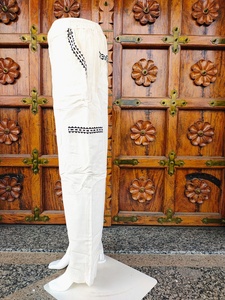 Pantalon cargo en coton pour femme, taille haute élastique, coupe droite, décontracté, écologique, séchage rapide, respirant, style bohème ethnique, idéal pour l'été (ODM) - Product Image 3