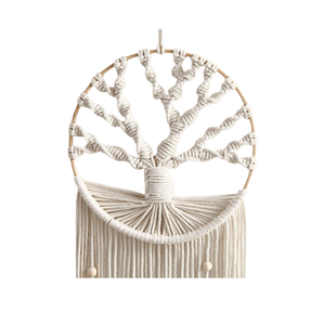 Attrape-rêves tendance avec tête de loup, décoration murale pour la maison, pendentif en plumes naturelles, grand attrape-rêves en macramé pour les fournisseurs indiens - Product Image 3