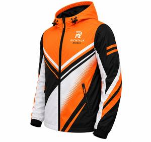Veste matelassée imperméable à capuche pour homme, noire, en polyester, fermeture éclair sur le devant, design sportif, vêtement d'hiver respirant et à séchage rapide - Product Image 3