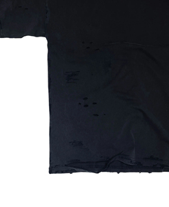 Camiseta Negra de Corte Regular para Hombre, Manga Raglán, Cuello Redondo, 100% Algodón Jersey, Lavado Desgastado, Ecológica, Vintage, Color Sólido - Product Image 4