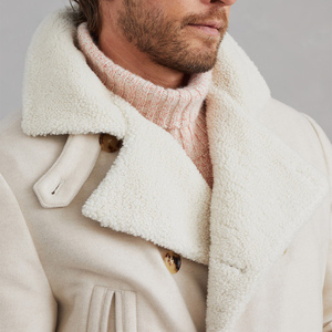 Manteau long en laine pour homme de haute qualité, manteau d'hiver chaud doublé de fourrure, veste de couleur unie tendance, manteau à double boutonnage - Product Image 5