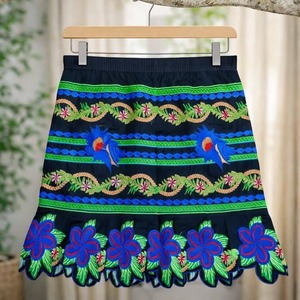 High Quality Polyester Hawaiian Print Women's <b>Skirts</b> New Style Embroidery Natural Breathable Soft Manufactured Pakistan - Product Image 2
