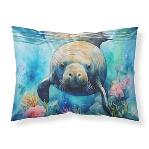 Manatee oeuvre décorative Standard taie d'oreiller légère Super douce facile d'entretien housse de coussin - Product Image 1
