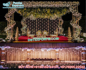 Mandap de Estilo Jaula para Bodas Fusion, Decoración Moderna para Bodas Inglesas, Mandap de Metal con Cúpula Hecho de Material de Fibra Duradero, EE. UU. - Product Image 4