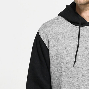 Sweat à capuche personnalisable avec logo brodé, anti-rétrécissement, gris chiné anthracite avec manches noires, teinture unie, idéal pour l'été - Product Image 2