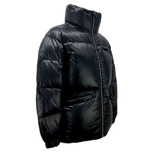 Luxury Black Glossy Puffer Jacket Waterproof Winter Glossy Puffer Jacket Full Zip Duck Down Shiny Fashion <b>Bubble</b> <b>Coat</b> Men - Product Image 6