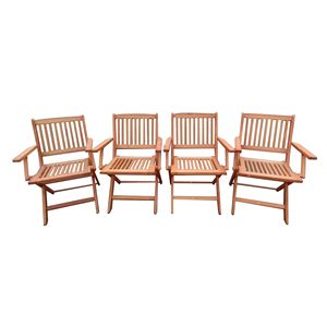 Set da Pranzo Pieghevole a 4 Pezzi per Patio con Sedie Universali in Teak per Interni ed Esterni - Product Image 2