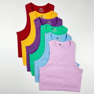Débardeur ajusté sans manches pour femme, respirant, côtelé, sans couture, très extensible, rembourré, pour le sport, le yoga et le fitness - Product Image 4