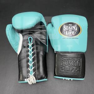 No Boxing No Life Guantes de Boxeo Profesionales de Cuero Vacuno de Primera Calidad con Cordones, Protección Completa para los Dedos, Acolchado Grueso de 4 Capas, Transpirables - Product Image 2
