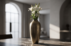 Contemporary Minimalist <b>Gold</b> <b>Vase</b> Texture Casting Art Sculptural Decor Set Item Bulk - Product Image 4