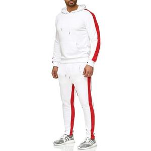 Ensemble de jogging de sport décontracté pour hommes personnalisé pantalons de survêtement à capuche 2 pièces survêtement d'hiver en coton épais avec correspondance des couleurs écologique - Product Image 2