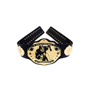 Cinturón de Campeón de Fútbol de Fantasía Personalizable, Cinturón Deportivo Negro y Dorado de Alta Calidad, Cinturón de Título Personalizado, Edición de Coleccionista - Product Image 1