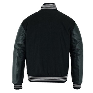 Blouson universitaire TOPEAK SPORTS OEM 2026 en laine noire à col montant, grande taille, coupe-vent, respirant, écologique, chauffant pour l'hiver - Product Image 2