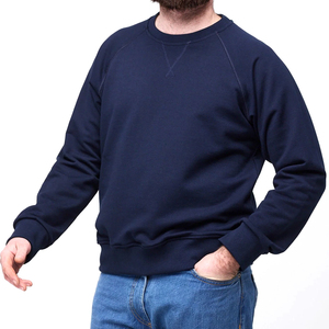 Sudaderas casuales de algodón 100% para hombre, color azul, novedad 2024, cuello redondo personalizado, sudadera para hombre, venta al por mayor, servicio OEM. - Product Image 2