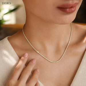 Collier en or jaune plaqué moissanite, pendentif lettre B en diamant taille ronde, bijoux personnalisés pour femme, usage quotidien - Product Image 2