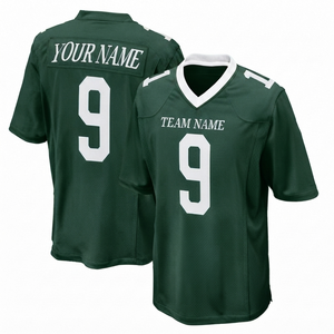Camiseta de Fútbol Americano Personalizada con Estampado Sublimado, 100% Poliéster, Manga Corta, Ajuste Atlético, Transpirable, Nombre y Número del Equipo Premium - Product Image 1