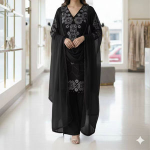 Nouvelle arrivée, robe palazzo en georgette spéciale Eid avec travail de miroir, prix de gros - Product Image 1
