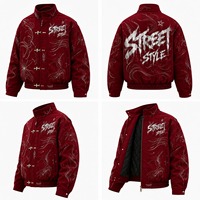 Blouson Bomber en Cuir Style Urbain Délavé Vintage, Brodé de Qualité Supérieure, Coupe Oversize, Mode Hiver, Vêtement d'extérieur Décontracté à Fermeture Éclair