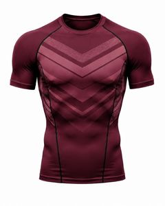 Camiseta de Compresión de Manga Corta para Hombre, Secado Rápido, Corte Ajustado, Deportiva, Cuello Redondo, Transpirable, con Bloques de Color - Product Image 2
