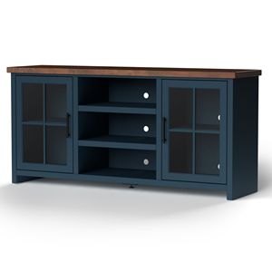 Bridgevine Home Nantucket 67 pollici Console TV supporto Blue Denim Whiskey finitura nessun assemblaggio richiesto per TV fino a 80 pollici - Product Image 4
