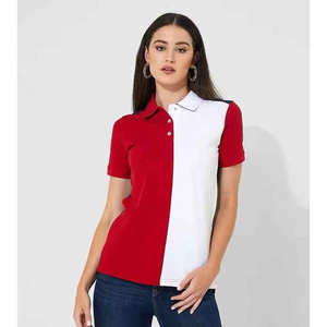เสื้อโปโลแขนสั้นคอปกใหม่สำหรับผู้หญิง ขายดี ผ้าฝ้ายผสมโพลีเอสเตอร์ เสื้อโปโลลำลองระบายอากาศสำหรับผู้หญิง - Product Image 6