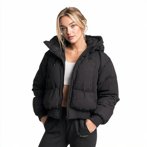 Chaqueta acolchada ajustada para mujer con cuello alto, cremallera y botones, cálida, estilo urbano, para mujer - Product Image 6
