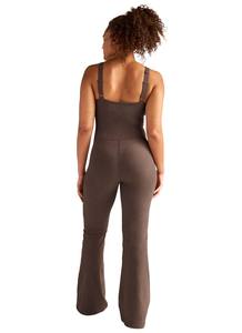 Ropa Deportiva para Mujer, Mono Deportivo Casual para Correr, Ajustado y Elástico, con Cuello Redondo, Elegante Mono Marrón sin Mangas - Product Image 2