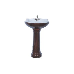 อ่างล้างหน้าทรงวงรีสำหรับใช้ในบ้านและโรงแรมดีไซน์สุขภัณฑ์ทำจากเซรามิก - Product Image 1