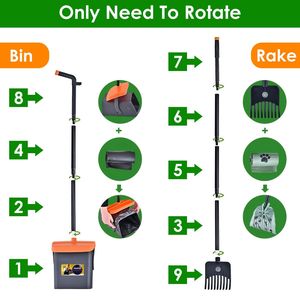Kit Raccogli Escrementi con Contenitore Girevole, Strumento Robusto per la Raccolta delle Feci del Cane, Manico Extra Lungo da 35 Pollici, 35 Sacchetti per lo Smaltimento dei Rifiuti degli Animali Domestici - Product Image 4