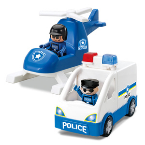 Ensemble de jouets de construction OXFORD TODDLER sur le thème de la police, blocs de construction, jeu d'imitation, voiture, hélicoptère, boîte de rangement, fabriqué en Corée, à partir de 3 ans - Product Image 5