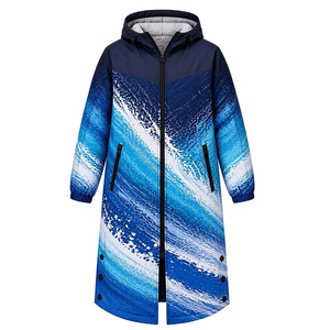Unisex Custom Logo Swim Parka <b>Jacket</b> Warm Fleece Lining Waterproof Swimming Coat Wholesale Swim Parka <b>Jacket</b> Quick Dry for swim - Product Image 1