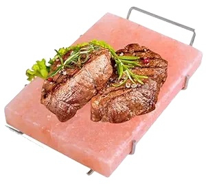 Sal rosa del Himalaya de primera calidad para cocinar, con soporte de acero inoxidable de primera calidad, 30x20x5cm, sal rosa natural. - Product Image 2