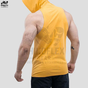 Débardeur à capuche uni pour homme, personnalisable, couleur unie, séchage rapide, respirant, idéal pour la gym – Meilleure vente - Product Image 3