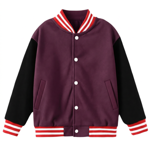 Mens Maroon Grey Varsity <b>Jacket</b> Custom Letterman <b>Baseball</b> <b>Bomber</b> <b>Jacket</b> Streetwear Team Uniform Wholesale 2026 - Product Image 1
