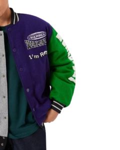 แจ็คเก็ตบอมเบอร์ผู้ชายสไตล์ลำลองสุดฮิต ขายส่ง คอตั้ง แต่งผ้าทอ ซิปหน้า มีโลโก้ เหมาะสำหรับฤดูใบไม้ร่วง - Product Image 5