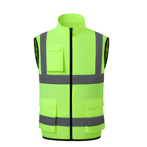 Chaleco Promocional de Otoño con Cremallera, Chaleco de Seguridad Corporativo de Forro Polar, Reflectante de Alta Visibilidad, Acolchado, Impermeable, Personalizable con Logotipo - Product Image 1