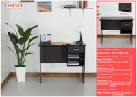 Bureau d'étude et d'écriture simple pour la maison avec tiroir WT0058, table d'ordinateur et étagères, surface en PU, panneaux en aggloméré et MDF