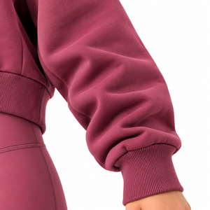 Sweat-shirt court personnalisé pour femme, col rond, manches régulières, en molleton, 100 % coton respirant, collection automne – Vente chaude - Product Image 4