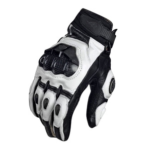 Guantes de carreras de cuero de dedo completo con correa de muñeca ajustable para montar al aire libre, para hombre, antideslizantes, con cierre de gancho y bucle - Product Image 5