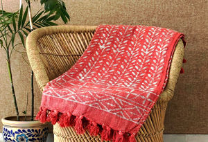 Manta de Sofá de Invierno 100% Algodón Hecha a Mano, Lujosa, Ecológica, con Estampado a Bloque, Tejida, Transpirable, Ligera y Decorativa - Product Image 4