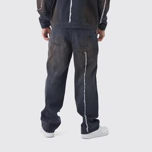 Jeans de mezclilla de pierna recta y corte holgado para hombre, estilo urbano, lavado a la piedra, modelo baggy, novedad 2025 - Product Image 4