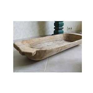 Rustic Wood Dough Bowl for <b>Candle</b> Making Wholesale Long Dark Timber Decorative <b>Trays</b> Farmhouse Table Centerpiece Home Decor - Product Image 6