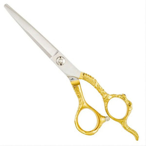 Professional Hairdressing Scissors Stainless Steel Sharp Blade Right Handed <b>Long</b> <b>Handle</b> Gold Decorative <b>Shears</b> for Barbers - Product Image 5