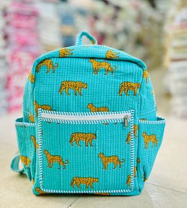 Sac à dos matelassé en coton imprimé tigre, souple, avec fermeture éclair, pour l'école et les voyages, pour enfants - Product Image 1