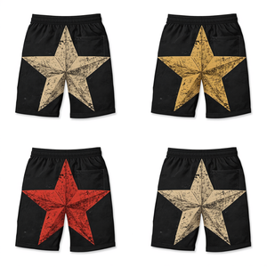 Pantalones Cortos con Estampado Gráfico de Estrellas Desgastadas de Alta Calidad para Hombre, Ropa Deportiva Informal de Calle - Product Image 3
